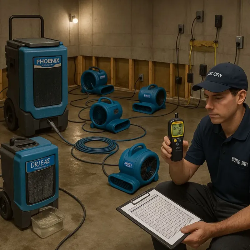 Structural Drying and Dehumidification process in Riviera Beach, MD